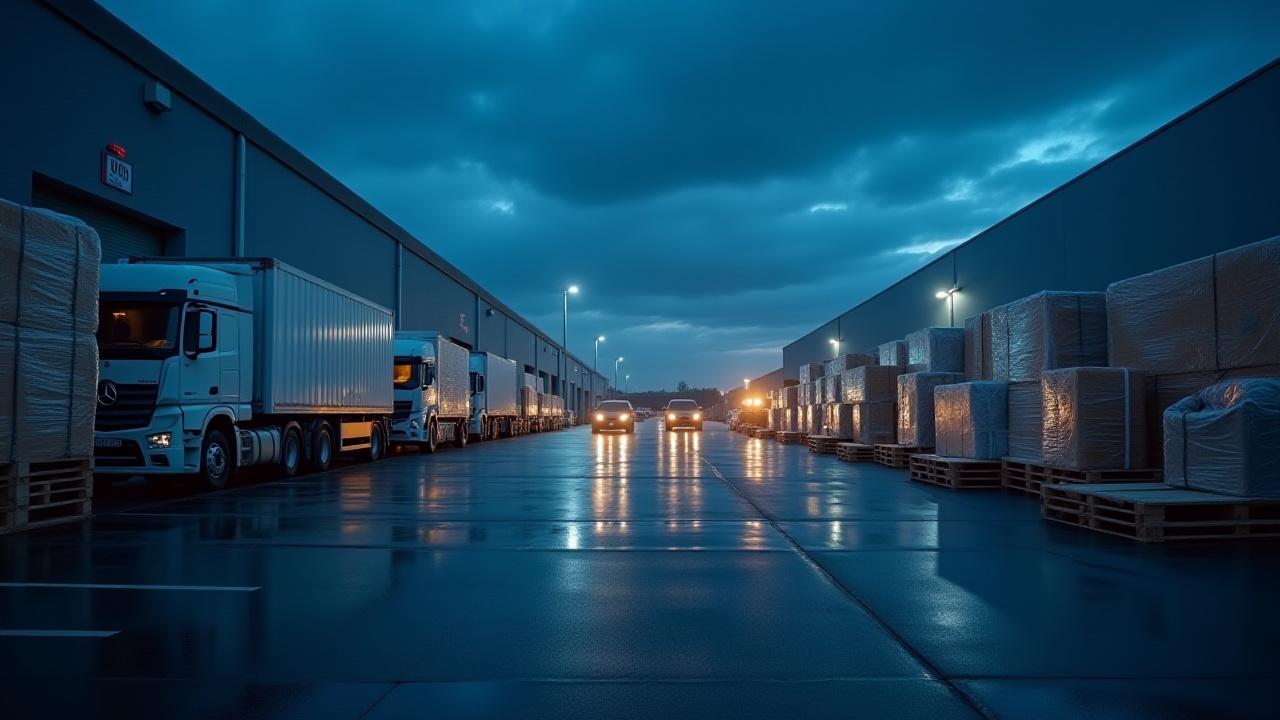 Modern logistics terminal in Chesapeake with organized LTL pallets