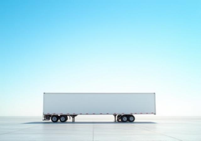 Peters Trucking 53-foot dry van trailer on site